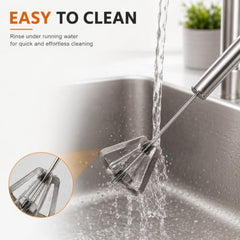 PEDRO Stainless Steel Hand Blender, Mathani, Lassi Maker, Butter Milk Churner & Egg Beater for Kitchen (Silver).