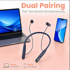 Portronics Harmonics Prime Wireless Neckband Earphones with 50H Playtime, Bluetooth 6.0, ENC, 10mm Dynamic Drivers, Dual Pairing, Fast Charging(Black)