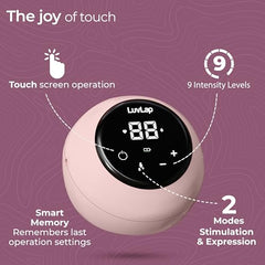 LuvLap Adore Double Electric Breast Pump with Dual Mode, 2 Phase - Stimulation & Expression, Soft Silicone Cushion, Rechargeable Battery, Single Breast Pump Electrical, BPA Free
