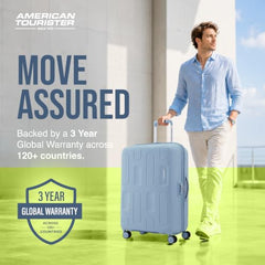 American Tourister 3PC PP Ivy 2.0-8 Wheel, Set (Small + Medium + Large) Hard Suitcase for Travel/Travel Bag with Combination Lock & Smooth Sliding Double Wheel - Black, 55 Cm, 68 Cm, 79 Cm