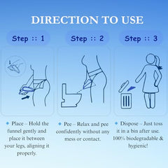 FLOH Disposable Stand and Pee Funnel for Women | Female Urination Device | Portable Female Urine Funnel | Easy to Use & Leak-Resistant | For Travel, Camping & Public Toilets | Pack of 20