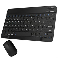 DsynkGear Bluetooth Keyboard and Mouse Combo | 10-Inch Wireless, Ultra-Slim, Rechargeable Keyboard for iPad Pro/Air/Mini, iPhone 15/14/13 Series & Samsung Tablets (Black)