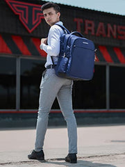 Cosmus Atomic Dx 3 Compartment Large Laptop Bag Black Navy Blue Polyester Laptop Backpack