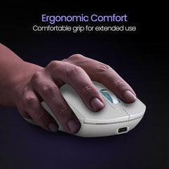 Portronics Toad One Bluetooth Mouse with 2.4 GHz & BT 5.3 Dual Wireless, 6 Buttons, Rechargeable, RGB Lights, Connect 3 Devices, Ergonomic Design for Laptop, Smartphone, Tablet (Black)