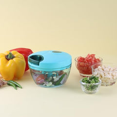 Cello Magic Hand Chopper XL | Multi Utility Chopper | 5 Stainless Steel Blades | Vegetable and Fruits chopper | 15 Cuts One Pull | (Chopper, Blade, Whipper) | 900 ml| Green