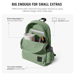 DailyObjects Pedal Everyday Casual Laptop Backpack (16L) Fits Upto 14 Inch Laptop, Unisex Travel Backpack Durable Canvas Material, Zippered Compartments With Pockets (Beige)