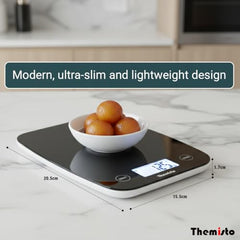 Themisto TH-WS20 Digital Kitchen Weighing Scale Stainless Steel (5Kg)