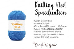 Craft Affair | Knitting Nest Acrylic Yarn (200 Meter, 100 Grams, 2mm) / Woolen Yarn/Acrylic Yarn for Knitting and Crocheting-Olive