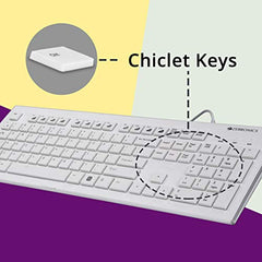 Zebronics K16 Wired Keyboard, 79-Key Layout with Integrated Multimedia Keys, 1.1m Cable Length, ₹ Rupee Key, UV Coated Keys, Spill-Proof Design, USB Interface, Slim & Compact Design