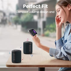 Deeyaple Portable Bluetooth Speaker, IP67 Waterproof Mini Bluetooth Speaker Wireless V5.3 with Stereo Sound,All Day,TWS Pairing,LED Light,Gift for him/her (Red)