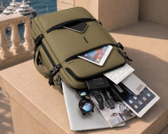 Wesley Luxur 45 Ltrs Overnighter Expandable Travel Laptop Backpack, Flight Cabin Approved Carry On with 16 inch Laptop Compartment, Anti Theft feature business/Travel/Weekender/college Charcoal Black