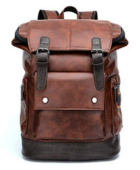 FUR JADEN Vegan Leather Anti Theft Design Casual Laptop Backpack with 15.6 Inch Laptop Pocket