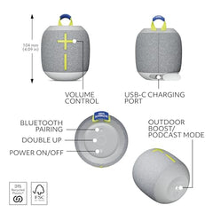 Ultimate Ears WONDERBOOM 4 Portable Waterproof Bluetooth Speaker with Big Bass and 360-Degree Sound, Dustproof Floating Speaker with 40 m (131ft) Range - Enchanting Lilac