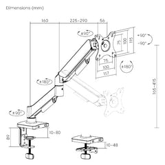 White Mulberry |DIY| Economical Gas Spring Monitor Arm | Desk Mounted Monitor Stand for 15-32 Inch Monitors |9Kg Screen Capacity|VESA 75X75&100X100| Adjustable Metal Desk Monitor Mount-(Single Screen)