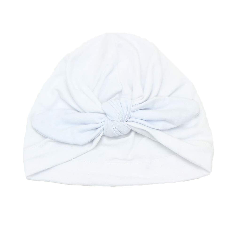 SYGA Cotton Baby Cap Soft & Strechy Turban Bow Wrap Hat Toddler for 0-2.5 Years Black