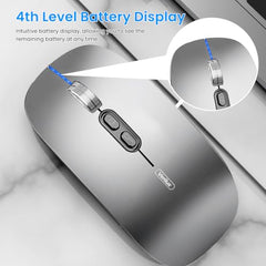 Verilux® Transparent Wireless Bluetooth Mouse with 2.4G USB-C & Bluetooth | [Battery Level Visible] Mouse for Laptop Wireless with 1600DPI Ergonomic Silent for Laptop Wireless, PC, iPad, IOS, Orange