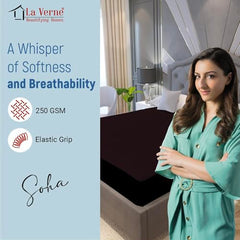 La Verne 100% Waterproof Premium Cotton Feel Mattress Protector Queen Size 78 x 60 Inches | Breathable and Hypoallergenic Ultra Soft Fitted Bed Protector Cover