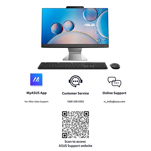 ASUS AIO A3202,21.45" FHD,Intel Celeron 7305, All-in-One PC (8GB/256GB/Windows 11/MS Office 365 Basic (1Year)*/Office 2024/Black/4.84 Kg), with Wireless Keyboard & Wireless Mouse, A3202WBA-BPB009WS