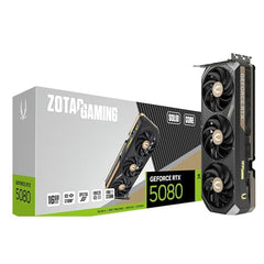 ZOTAC Gaming GeForce RTX 5080 Solid CORE Graphics Card - Black | 16 GB | DLSS 4 | GDDR7 | Advanced Cooling | Triple Fan | RGB Lighting | ZT-B50800D2-10P | Only Graphics Card with 5 Year Warranty