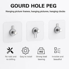 SIGNAMIO 6 Hook Shelf Adhesive Strip Wall Hanging Sticky Hook Black