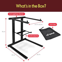 Pyle Folding Laptop Stand, Adjustable Height, Tablet & DJ Mixer Compatible