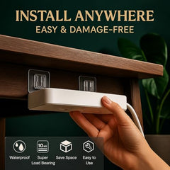 Ydbv Heavy Duty Adhesive Wall Hooks Pack of 10 | Male-Female Interlocking Adhesive Wall Hooks | Strong No Drill Utility Hanger for Kitchen, Bathroom, Router & Extension Board