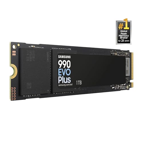 SAMSUNG 990 EVO Plus SSD 1TB, PCIe 4.0 x4 M.2 2280, Speeds Up-to 7,250MB/s, Upgrade Storage for PC/Laptops, HMB Technology and Intelligent Turbowrite (MZ-V9S1T0B/AM)