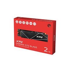 XPG ADATA GAMMIX S70 Blade M.2 NVME 1TB PCIe Gen4x4 2280 Internal Solid State Drive/SSD, Read/Write Speed Up to 7,400/6800 MB/s - (AGAMMIXS70B-1T-CS) Compatible with PC, Laptop and Play Station 5