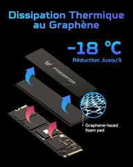 Acer Predator GM7000 1TB NVMe Gaming SSD - M.2 2280 PCIe Gen4 (16 Gb/s) x 4, 3D TLC NAND PC Internal Solid State Hard Drive with DDR4 DRAM Cache Up to 7400 MB/s - BL.9BWWR.105
