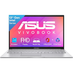 ASUS Vivobook 15,13th Gen,Intel Core i3-1315U (Intel UHD /16GB RAM/512GB SSD/FHD/15.6"/60Hz/Win 11/M365 Basic (1Year)*/Backlit Keyboard/Office Home 2024/Quiet Blue/1.70 kg) X1504VA-NJ2325WS