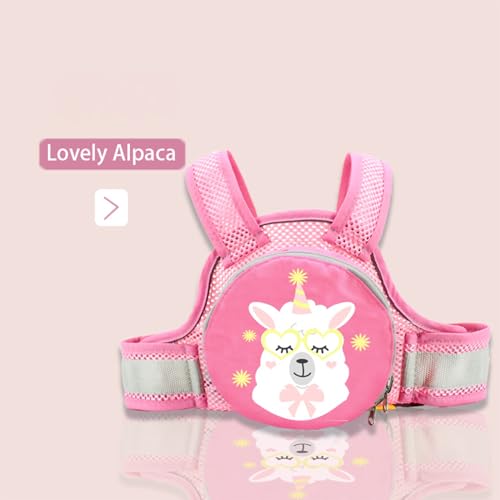 MOMISY Kids Safety Belt for Two Wheeler, Adjustable Bike Scooty Belt with Storage Bag, 2-9 Years (Pink)