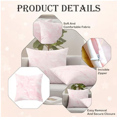 MOMISY Decorative Polyester Home Sofa Bedside Cushion Throw Pillow Covers, 45 x 45 cm, Pack of 2 (Cloud-Pink-2)