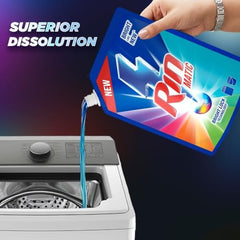 RIN Matic Liquid Detergent, 2Kg, for Dazzling Brightness, with Bright Lock Technology, Long-Lasting Fragrance, for Top Load Washing Machines