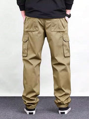 Lymio Men Mid Rise Regular Fit Cotton Cargo Pants (Cargo-46-Grey-S)