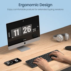 Portronics Akshr Prime Wireless Keyboard with Bluetooth + 2.4 GHz USB Receiver, Rechargeable Battery, Height Adjustment, Multimedia Hotkeys with Numpad, for Laptop, PC, Smartphone, Tablet(Black)