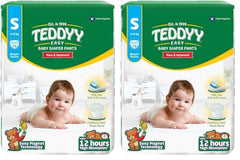 TEDDYY Easy Baby M Size Diaper Tape Style |126 Count (Medium) | 6-11 kgs (Pack of 2) | Quick Absorbency | Extra Super Soft | Anti - Bacterial | Wetness Indicator with Adjustable Grip Tapes
