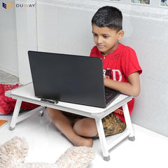 Eduway Multipurpose White Board Study Laptop Table for Student | with Adjustable Height Bed Table for Kids | Portable Laptop Table for Home, Office & Presentation | Include with 1 Marker & 1 Duster