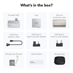 Lexar 1TB Professional Go Portable SSD, Supports Apple ProRes, Up to 1050MB/s Read & 1000MB/s Write, USB 3.2 Gen 2, Rugged, Compatible with iPhone 15 Series, PC & Mac (LSL400X001T-RNSNU)