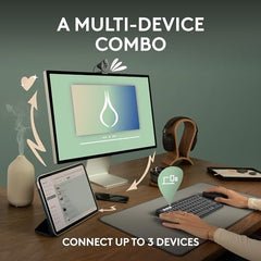 Logitech Pebble 2 Combo, Wireless Keyboard and Mouse, Quiet and Portable, Customisable, Logi Bolt, Bluetooth, Easy-Switch for Windows, macOS, iPadOS, Chrome -