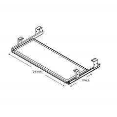 UniArt Wooden Adjustable Under Desk Keyboard Tray (Beige, 11 x 24 Inch)