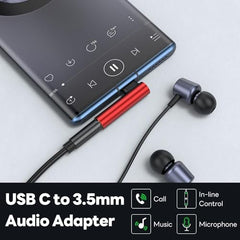 One Plus Original C to 3.5mm Audio Adapter (Pack of 2) | Type-C to AUX Headphone Jack Dongle with DAC Chip | Right-Angle Connector | Compatible with Mi, iQOO, Vivo, iPad Pro & Type-C Devices – Black