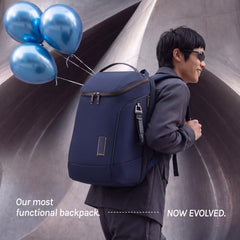 MOKOBARA Transit Backpack | Fits Laptop Up To 16 Inch, 30L Capacity, Water-Resistant Polyester, Vegan Leather Trims | Money Moves, Black