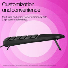 HP 970 Creator Keyboard, Wireless and Multi-Device with 20 programmable Shortcut Keys, Backlit with sensors, up to 6 Month Battery, AES encrypted, 1yr Warranty, 0.67 kg, Silver
