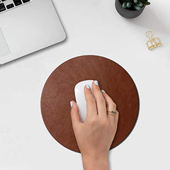 DailyObjects Orb Mouse Pad | Extended for Laptop, for PC, and Wireless Mouse | Handcrafted | Anti-Slip, Anti-Skid | Large Premium Vegan Leather Finish for Home, Office, Gaming - Tan