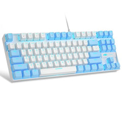 MageGee 75% Mechanical Gaming Keyboard with Brown Switch, LED White Backlit Keyboard, 87 Keys Compact TKL Wired Computer Keyboard for Windows Laptop PC Gamer - Retro Grey/White