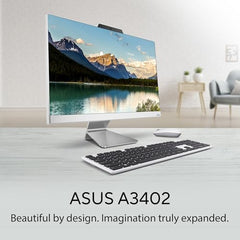ASUS A3402, 23.8" FHD, 13th Gen, Intel Core i5-1335U, All-in-One PC (8GB RAM/512GB SSD/Windows 11/Office 2021/White/5.4 Kg) with Wireless White Keyboard & Mouse, 3 Years Warranty, A3402WVA-WPC004WS