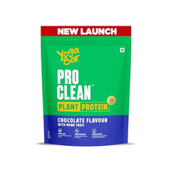 Yogabar ProClean Plant Protein Powder - 25g Protein Per Serve - Chocolate Flavour with Monk Fruit Sweetener - Cleanest & Lightest Protein with Herbs for Easy Digestion - Ideal for Vegan Diet - No Added Preservatives, No Added Sugar (500g Pouch, 13…