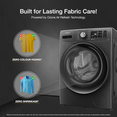 Whirlpool Smart Choice 9 Kg Steam Wash Technology 5 Star Inverter Front Load Fully Automatic Washing Machine with In-Built Heater (SUPREME CARE 9014-E, Midnight Grey, 100+ Tough Stains, 1400 RPM)