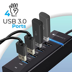 ZEBRONICS 180HB USB HUB, 3 Ports, USB 3.0, Transfer Speeds Upto 5 Gbps, Lightweight Design, Multi OS Compatible, Plug and Play