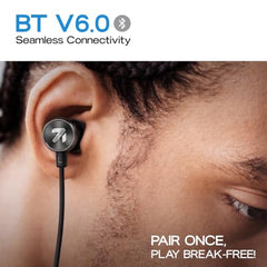 GOBOULT. Mustang TuneX Bluetooth Earphone with 40H Playtime, Dual Pairing Neckband, Zen™ ENC Mic, Type-C Fast Charging, 10mm Bass Driver, Bluetooth v6.0, IPX5 Silicone (Yellow)
